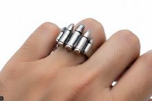 Load image into Gallery viewer, 5 Bullets Ring Men's Biker Stainless Steel SR170