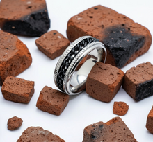 Load image into Gallery viewer, Two-Tone Chain Spinner Ring Unisex Cuban Link Wedding Band Stainless Steel SR174