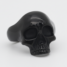 Load image into Gallery viewer, Small Black Skull Ring Black Stainless Steel Biker Gothic Jewelry Unisex SR177