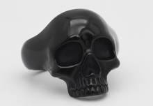 Load image into Gallery viewer, Small Black Skull Ring Black Stainless Steel Biker Gothic Jewelry Unisex SR177