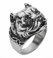 Pit Bull Dog Ring Men's Biker Stainless Steel SR178