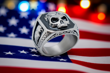 Load image into Gallery viewer, Square Skull &amp; Eagles Ring Men's Biker Stainless Steel SR179