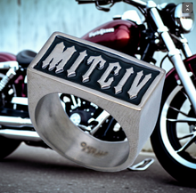 Load image into Gallery viewer, "VICTIM" Signet Ring Men's Biker Stainless Steel SR180