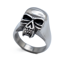 Load image into Gallery viewer, Vampire Skull Ring with Fangs Punisher Stainless Steel Biker Ring SR181