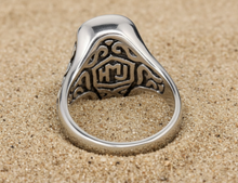 Load image into Gallery viewer, Industrial Skull Ring with Black Eyes Men's Biker Stainless Steel SR182