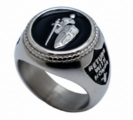 Armor of God Signet Ring Men's Two-Tone Round Top Stainless Steel Ring SR183