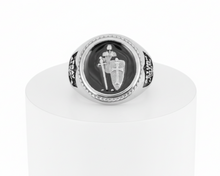 Load image into Gallery viewer, Armor of God Signet Ring Men's Two-Tone Round Top Stainless Steel Ring SR183