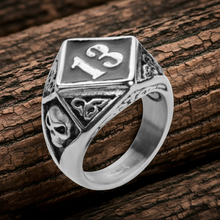 Load image into Gallery viewer, Heavy Metal Jewelry Men&#39;s Number 13 / Skull Heavy Duty Ring Stainless Steel