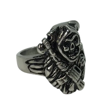 Load image into Gallery viewer, Heavy Metal Jewelry Men's Grim Reaper Skull Stainless Steel Ring SR186