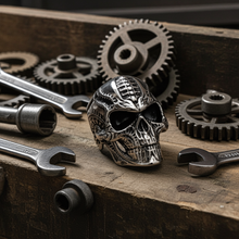 Load image into Gallery viewer, Heavy Metal Jewelry Men&#39;s Bio-Mechanical Skull Stainless Steel Ring SR193