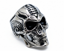 Load image into Gallery viewer, Bio-Mechanical Skull Ring Men's Biker Stainless Steel Ring SR193