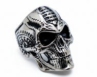 Bio-Mechanical Skull Ring Men's Biker Stainless Steel Ring SR193