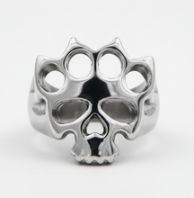 Load image into Gallery viewer, Knuckles Skull Ring Men's Punisher Stainless Steel Ring SR194