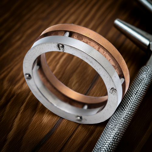 Precision Copper & Stainless Steel Two-Tone Men's Ring SR19