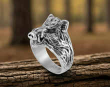 Load image into Gallery viewer, Wild Boar Ring Men's Stainless Steel SR200