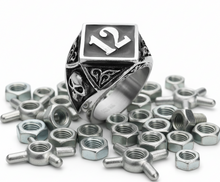 Load image into Gallery viewer, Number "12" Signet Ring Men's Stainless Steel SR203