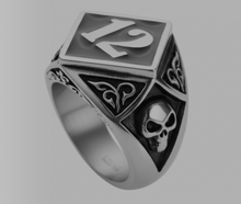 Load image into Gallery viewer, Number "12" Signet Ring Men's Stainless Steel SR203