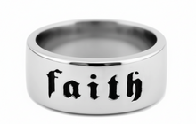 Load image into Gallery viewer, "Faith" Ring Unisex Wedding Band Religious Stainless Steel SR204