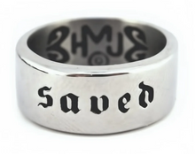 Load image into Gallery viewer, "Saved" Ring Unisex Wedding Band Religious Stainless Steel SR205