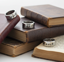 Load image into Gallery viewer, "Saved" Ring Unisex Wedding Band Religious Stainless Steel SR205