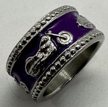 Load image into Gallery viewer, Biker Jewelry Ladies Purple Motorcycle Wedding Band Ring Stainless Steel