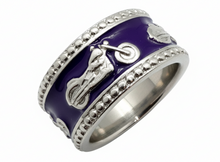 Load image into Gallery viewer, Purple Motorcycle Bike Ring Lady Biker Two-Tone Ring<BR>Stainless Steel SR209