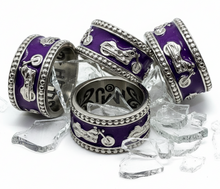 Load image into Gallery viewer, Purple Motorcycle Bike Ring Lady Biker Two-Tone Ring<BR>Stainless Steel SR209