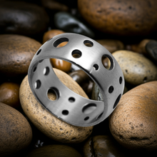 Load image into Gallery viewer, Holes All Over Ring Unisex Wedding Band Satin Stainless Steel SR20