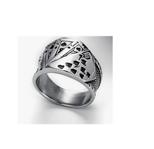 Load image into Gallery viewer, Royal Straight Flush Ring Men's Poker Ring Stainless Steel SR210