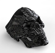 Big Black Crazy Skull Ring Men's Biker Stainless Steel SR211