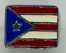 Load image into Gallery viewer, Large Men&#39;s Square Stainless Steel Puerto Rico Flag Ring Sizes 8 - 15