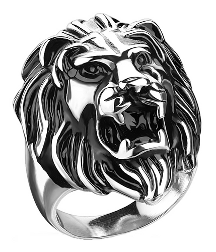 Men's Big Lion Ring Stainless Steel