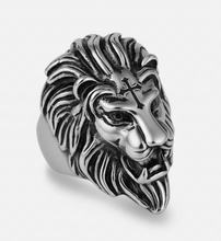 Load image into Gallery viewer, Lion's Head Ring Men's Biker Stainless Steel Ring SR214