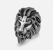 Load image into Gallery viewer, Lion's Head Ring Men's Biker Stainless Steel Ring SR214
