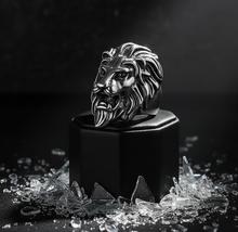 Load image into Gallery viewer, Lion's Head Ring Men's Biker Stainless Steel Ring SR214