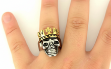 Load image into Gallery viewer, Crowned  Skull Ring Gold Edition Two-Tone Men's Stainless-Steel SR216