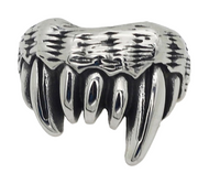 Vampire Fangs Ring Men's Biker Stainless Steel SR217
