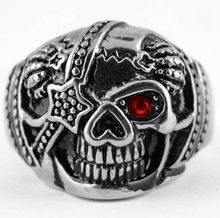 Load image into Gallery viewer, Skull Jewelry Men&#39;s Eye Patch Skull Stainless Steel Ring