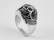 Eye Patch Skull Ring Red Eye Men's Stainless Steel Ring SR219