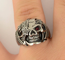 Load image into Gallery viewer, Skull Jewelry Men's Eye Patch Skull Stainless Steel Ring