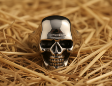 Load image into Gallery viewer, High Polished Skull Ring Men's Biker Stainless Steel SR220