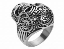 Load image into Gallery viewer, Quantum Mechanical Skull Ring Men's Biker Stainless Steel SR221