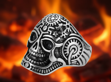Load image into Gallery viewer, Quantum Mechanical Skull Ring Men's Biker Stainless Steel SR221