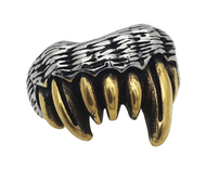 Men’s Vampire Fang Ring Gold Edition-Gold Plated Stainless Steel SR223