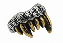 Load image into Gallery viewer, Men’s Vampire Fang Ring Gold Edition-Gold Plated Stainless Steel SR223