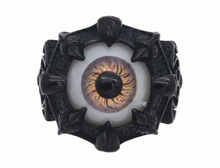 Load image into Gallery viewer, Men’s Black Eyeball Ring Gothic Statement Design Stainless Steel SR225