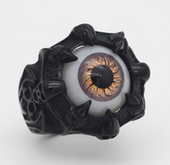 Men’s Black Eyeball Ring Gothic Statement Design Stainless Steel SR225