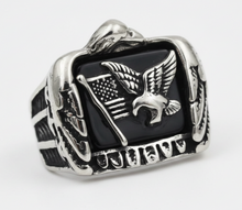 Load image into Gallery viewer, Men's Stainless Steel USA Flag &amp; Eagle Ring<BR>SR228