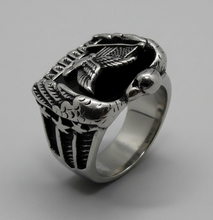 Load image into Gallery viewer, Men's Stainless Steel USA Flag &amp; Eagle Ring<BR>SR228