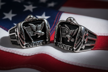 Load image into Gallery viewer, Men's Stainless Steel USA Flag &amp; Eagle Ring<BR>SR228